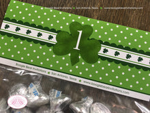Load image into Gallery viewer, Green Shamrock Birthday Party Treat Bag Toppers Folded Favor Label Girl Boy Green St Patrick&#39;s Day 1st Boogie Bear Invitations Darcy Theme