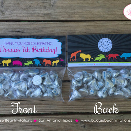 Disco Wild Animals Birthday Party Treat Bag Toppers Folded Favor Dance 60s 70s Groovy Wild Zoo Boy Girl Boogie Bear Invitations Donna Theme