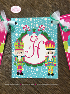 Nutcracker Happy Birthday Banner Party Winter Christmas Pink Green Blue Girl Snowflake Snow Ball Ballet Boogie Bear Invitations Clara Theme