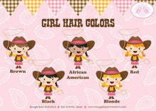 Load image into Gallery viewer, Cowgirl Birthday Party Name Banner Pink Girl Western Ranch Pony Horse Lasso Brown Hat Boots Farm Country Boogie Bear Invitation Julie Theme