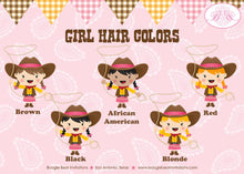 Load image into Gallery viewer, Pink Cowgirl Birthday Party Banner Name Age Boots Brown Horse Boots Hat Country Girl Boogie Bear Invitations Julie Theme