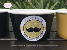 Load image into Gallery viewer, Mr. Wonderful 1st Birthday Party Treat Cups Candy ONE Boy Mustache Bow Tie Onederful Black Glitter Gold Boogie Bear Invitations Owen Theme