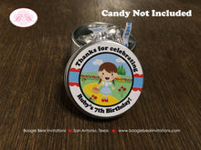 Load image into Gallery viewer, Wizard of Oz Birthday Party Treat Favor Tins Circle Gift Box Candy Yellow Brick Road Red Shoes Dorothy Boogie Bear Invitations Ruby Theme