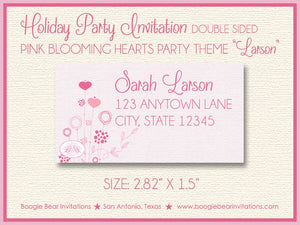 Pink Hearts Valentine's Party Invitation Day Blooming Garden Love Flower Boogie Bear Invitations Larson Theme Paperless Printable Printed