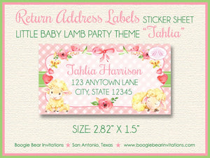 Little Lamb Baby Shower Invitation Farm Animals Pink Sheep Flower Girl Bow Boogie Bear Invitations Tahlia Theme Paperless Printable Printed