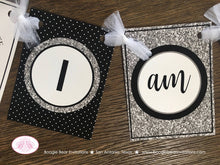 Load image into Gallery viewer, Mr. Wonderful Highchair I am 1 Banner Birthday Party Bow Tie Boy Little Man Silver Black Onederful 1st Boogie Bear Invitations Otis Theme