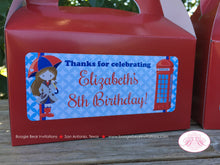 Load image into Gallery viewer, London England Birthday Party Treat Boxes Favor Tags Bag British Flag Heart Great Britain Union Jack Boogie Bear Invitations Elizabeth Theme