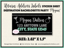 Load image into Gallery viewer, Destination Bachelorette Party Invitation Girl Mint Silver Black Itinerary Boogie Bear Invitations Megan Theme Paperless Printable Printed