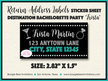 Load image into Gallery viewer, Destination Bachelorette Party Invitation Girl Teal Silver Black Itinerary Boogie Bear Invitations Trista Theme Paperless Printable Printed
