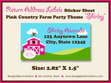 Load image into Gallery viewer, Pink Farm Animals Birthday Party Invitation Country Barn Girl Petting Zoo Boogie Bear Invitations Shirley Theme Paperless Printable Printed