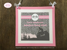 Load image into Gallery viewer, Pink ATV Baby Shower Door Banner Party Grey Gray Silver Glitter Girl Checkered Flag Race Stripe Quad Boogie Bear Invitations Adelle Theme