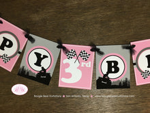 Load image into Gallery viewer, Pink ATV Happy Birthday Party Banner Racing Black Grey Silver Girl 1st 2nd 3rd 4th 5th 6th 7th 8th 9th Boogie Bear Invitations Adeline Theme