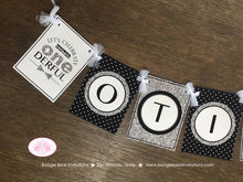 Load image into Gallery viewer, Mr. Wonderful Birthday Party Banner Little Man Black Onederful Polka Dot Glitter Silver Grey ONE 1st Kids Boogie Bear Invitations Otis Theme
