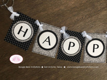 Load image into Gallery viewer, Mr. Wonderful Happy Birthday Party Banner Boy Little Man Black Onederful Glitter Silver Grey ONE 1st 2nd Boogie Bear Invitations Otis Theme