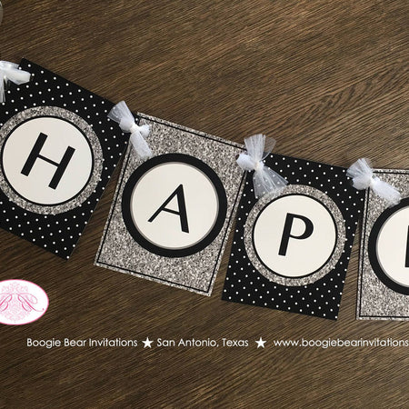 Mr. Wonderful Happy Birthday Party Banner Boy Little Man Black Onederful Glitter Silver Grey ONE 1st 2nd Boogie Bear Invitations Otis Theme