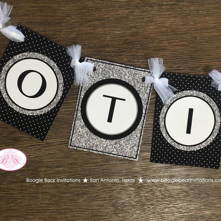 Mr. Wonderful Birthday Party Banner Small Little Man Black Onederful Silver Grey ONE 1st 2nd 3rd Boogie Bear Invitations Otis Theme Printed