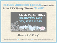 Load image into Gallery viewer, Blue ATV Baby Shower Party Invitation Quad All Terrain Vehicle 4 Wheeler Racing Race Track Boy Boogie Bear Invitations Alvah Theme Printed