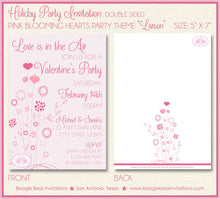 Load image into Gallery viewer, Pink Hearts Valentine&#39;s Party Invitation Day Blooming Garden Love Flower Boogie Bear Invitations Larson Theme Paperless Printable Printed