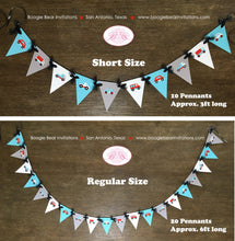 Load image into Gallery viewer, Cars &amp; Truck Birthday Party Banner Pennant Garland Small Red Blue Black White Traffic Road 1st 2nd 3rd 4th Boogie Bear Invitations Sam Theme