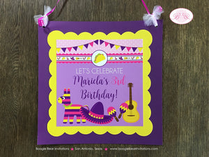 Fiesta Taco Birthday Party Door Banner Girl Pink Yellow Purple Cinco De Mayo Parade Pinata Maracas Boogie Bear Invitations Mariela Theme