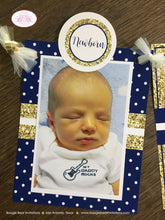 Load image into Gallery viewer, Mr. Wonderful Photo Timeline Banner 1st Onederful Birthday Bow Tie Mustache First Gold White Navy Blue Boogie Bear Invitations Auden Theme