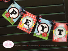 Load image into Gallery viewer, Farm Animals Birthday Party Banner Small Girl Boy Petting Zoo Red Barn Blue 1st 2nd 3rd 4th 5th 6th 7th Boogie Bear Invitations Peyton Theme