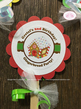 Load image into Gallery viewer, Gingerbread Girl Cupcake Toppers Birthday Party Winter Lollipop Snowflake Candy Christmas House Sweet Boogie Bear Invitations Gretel Theme