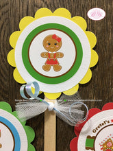 Load image into Gallery viewer, Gingerbread Girl Cupcake Toppers Birthday Party Winter Lollipop Snowflake Candy Christmas House Sweet Boogie Bear Invitations Gretel Theme