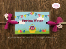Load image into Gallery viewer, Easter Owls Party Beverage Card Birthday Drink Label Wraps Girl Boy Woodland Forest Animals Egg Spring Boogie Bear Invitations Lottie Theme