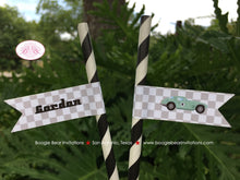 Load image into Gallery viewer, Race Car Birthday Party Pennant Straws Paper Drink Retro Classic Antique Retro Coupe Fastback Hot Rod Boogie Bear Invitations Gordon Theme
