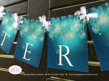 Load image into Gallery viewer, Sweet 16 Birthday Party Name Banner Glowing Ornament Aqua Blue Girl 1st 15th 16th 21st 30th 40th 50th Boogie Bear Invitations Caterina Theme