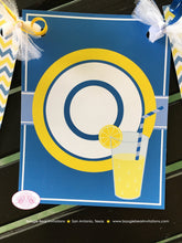 Load image into Gallery viewer, Lemonade Birthday Name Banner Blue Stand Summer Blue Yellow Lemon Boy Girl 1st 2nd 3rd 4th 5th 6th 7th Boogie Bear Invitations Joshua Theme