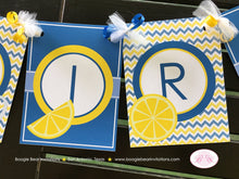 Load image into Gallery viewer, Lemonade Happy Birthday Banner Party Blue Stand Blue Yellow Sweet Lemon Country Kids Summer Boy Girl Boogie Bear Invitations Joshua Theme