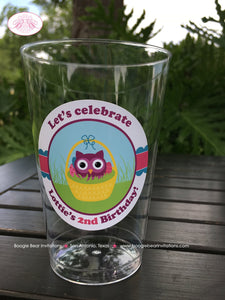 Easter Owls Birthday Party Beverage Cups Plastic Drink Girl Boy Spring Pink Basket Forest Egg Woodland Boogie Bear Invitations Lottie Theme