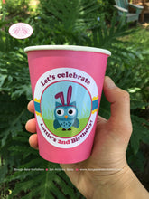 Load image into Gallery viewer, Easter Owls Birthday Party Beverage Cups Paper Drink Girl Boy Spring Pink Egg Decorating Basket Forest Boogie Bear Invitations Lottie Theme
