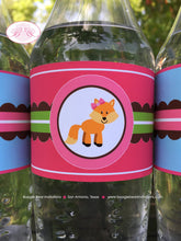Load image into Gallery viewer, Valentine&#39;s Day Party Bottle Wraps Birthday Woodland Animals Forest Creatures Pink Red Deer Fox Love Boogie Bear Invitations Amelie Theme