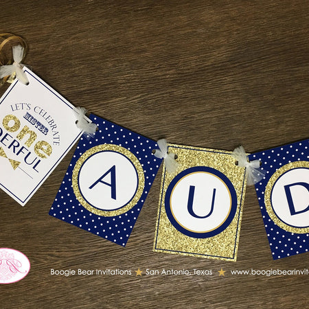 Mr. Wonderful Birthday Party Banner Bow Tie Little Man Onederful Polka Dot Royal King Navy Blue Gold 1st Boogie Bear Invitations Auden Theme