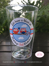 Load image into Gallery viewer, 4th of July Birthday Party Beverage Cups Plastic Drink Owls Fireworks Boy Girl Red White Blue Flag Boogie Bear Invitations Blakeley Theme