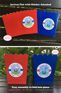 4th of July Party Popcorn Boxes Mini Favor Birthday Owls Fireworks Boy Girl United States Flag USA Boogie Bear Invitations Blakeley Theme