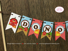 Load image into Gallery viewer, Fall Farm Party Pennant Cake Banner Topper Birthday Happy Barn Harvest Girl Boy Petting Zoo Animals Boogie Bear Invitations Donovan Theme