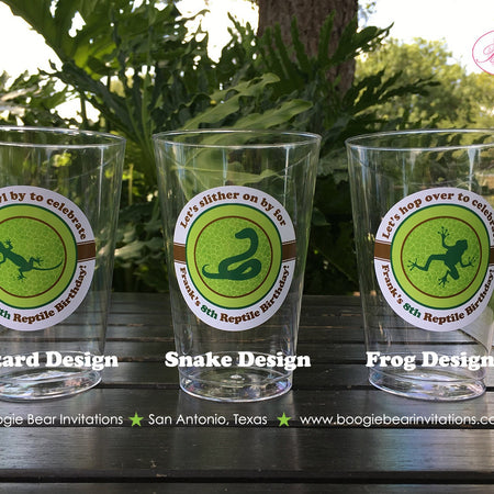 Reptile Birthday Party Beverage Cups Plastic Drink Girl Boy Frog Snake Rain Forest Jungle Wild Amazon Boogie Bear Invitations Frank Theme