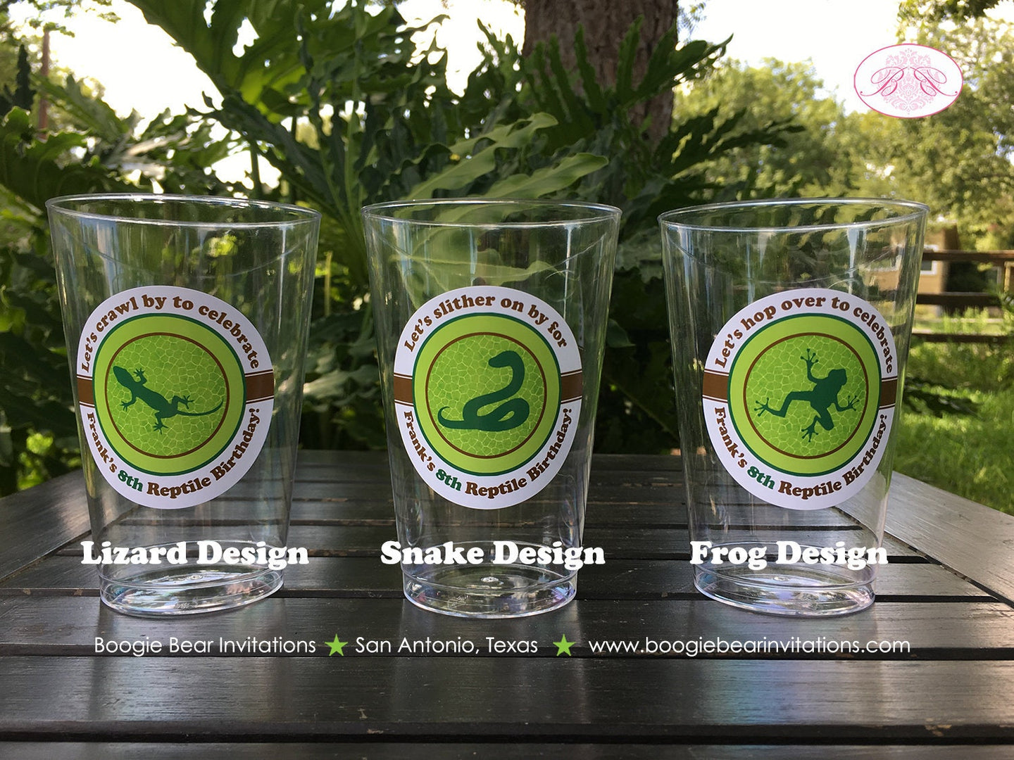 Reptile Birthday Party Beverage Cups Plastic Drink Girl Boy Frog Snake Rain Forest Jungle Wild Amazon Boogie Bear Invitations Frank Theme