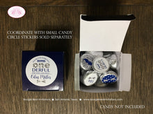 Load image into Gallery viewer, Mr Wonderful Birthday Party Treat Favor Boxes Circle Candy Bow Tie Mustache Boy Onederful Navy Silver 1st Boogie Bear Invitations Odin Theme