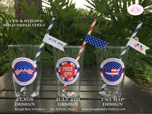 Load image into Gallery viewer, 4th of July Party Beverage Cups Plastic Drink Stars Stripes Red White Blue Flag America Reunion 1st Boogie Bear Invitations Hamilton Theme