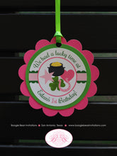 Load image into Gallery viewer, Lucky Charm Birthday Party Package St. Patrick&#39;s Day Girl Pink Green Happy Door Banner Cupcake Toppers Boogie Bear Invitations Eileen Theme