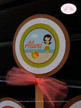 Load image into Gallery viewer, Beach Luau Birthday Party Package Hawaiian Tiki Swimming Pool Island Summer Swim Splash Luau Boogie Bear Invitations Alani Theme