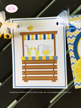 Load image into Gallery viewer, Lemonade Birthday Name Banner Blue Stand Summer Blue Yellow Lemon Boy Girl 1st 2nd 3rd 4th 5th 6th 7th Boogie Bear Invitations Joshua Theme