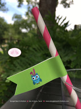 Load image into Gallery viewer, Easter Owls Party Pennant Straws Birthday Paper Beverage Drink Girl Boy Egg Decorating Basket Painting Boogie Bear Invitations Lottie Theme