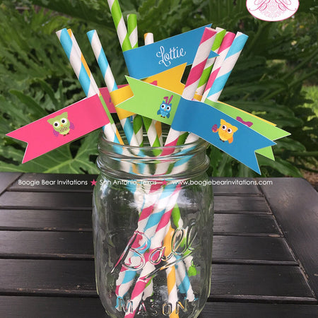 Easter Owls Party Pennant Straws Birthday Paper Beverage Drink Girl Boy Egg Decorating Basket Painting Boogie Bear Invitations Lottie Theme