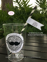 Load image into Gallery viewer, Mr Wonderful Birthday Party Beverage Cups Plastic Drink ONE Boy Mustache Bow Tie Onederful Black Grey 1st Boogie Bear Invitations Otis Theme
